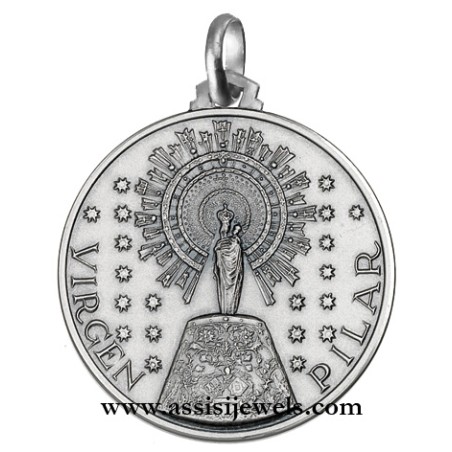 925 sterling silver Our Lady of Pilar medal