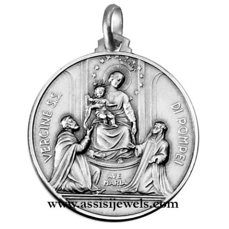 Medaglia Madonna di Pompei argento 925