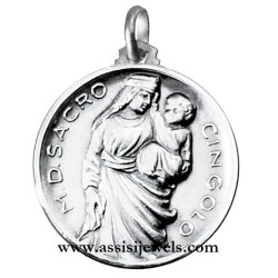 925 sterling silver Our Lady of the sacred belt medal