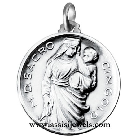 Medaglia Madonna del Sacro Cingolo argento 925