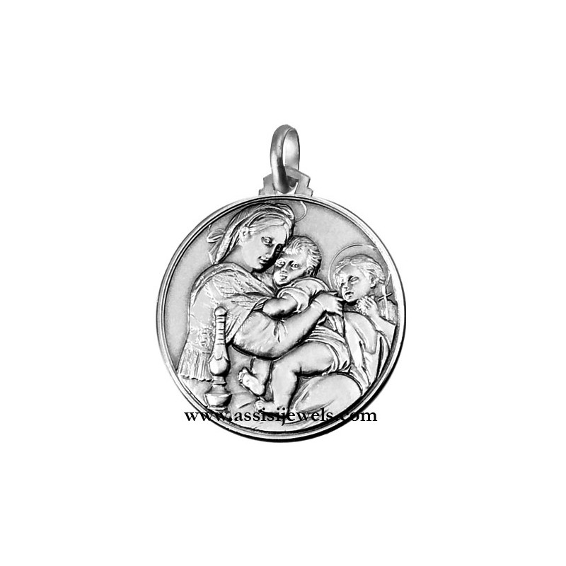Medaglia Madonna della Seggiola argento 925