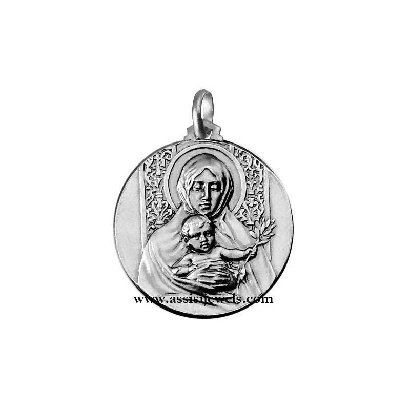 925 sterling silver Madonna with olive medal