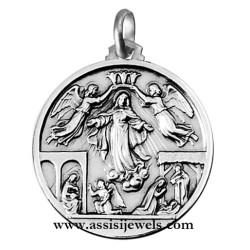 925 sterling silver life of Mary medal