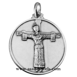 Medaglia volto Cristo santo intero argento 925