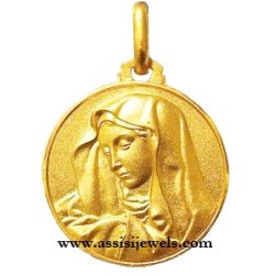 Medaglia Madonna addolorata oro 18 kt