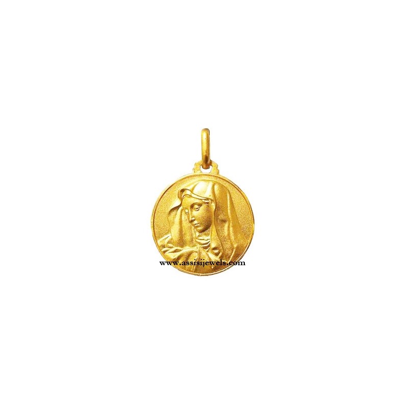 18 kt gold Our Lady of sorrows medal