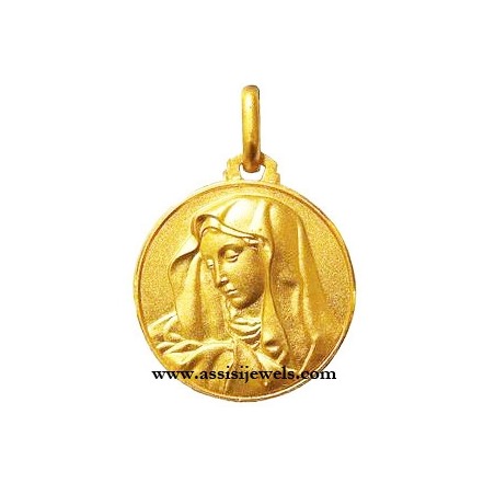 18 kt gold Our Lady of sorrows medal