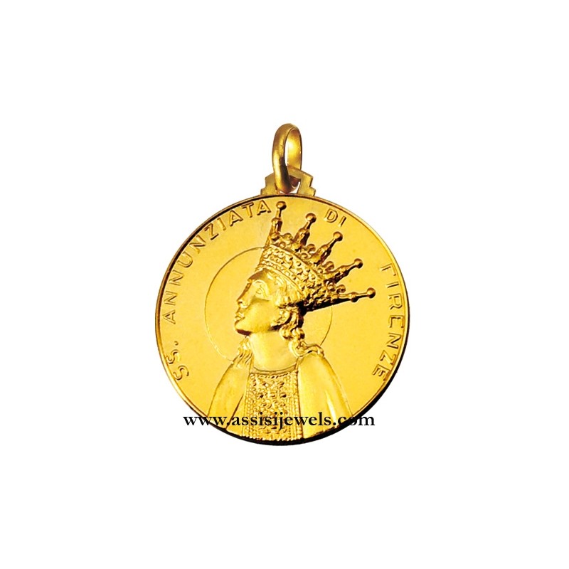 Medaglia Madonna dell'Annunziata oro 18 kt