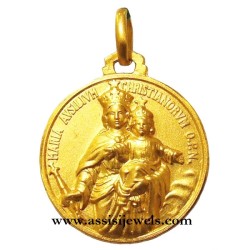 Medaglia Madonna Ausiliatrice oro 18 kt