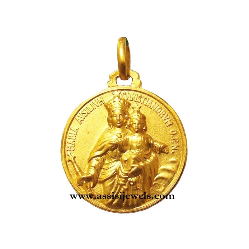 18 kt gold Virgin Mary Helper medal