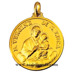 18 kt gold blessed Virgin of st. luke medal