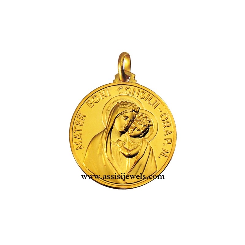 Medaglia Madonna del buon consiglio oro 18 kt