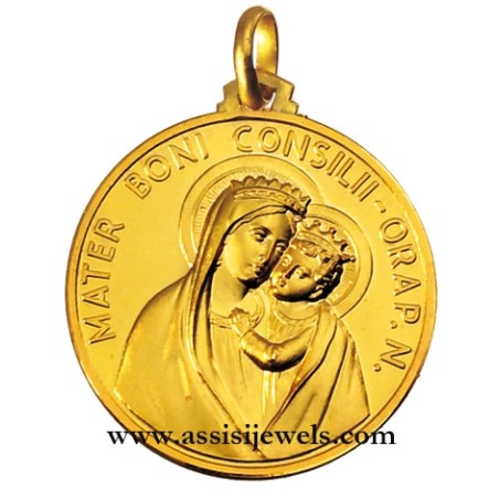 Medaglia Madonna del buon consiglio oro 18 kt