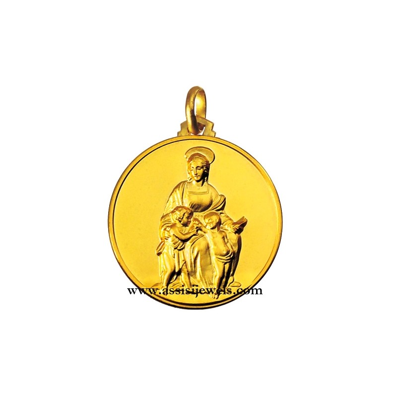 18 kt gold Madonna of the Goldfinch medal