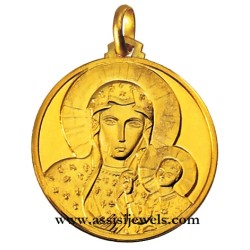 18 kt gold Madonna of Ceztokowa medal