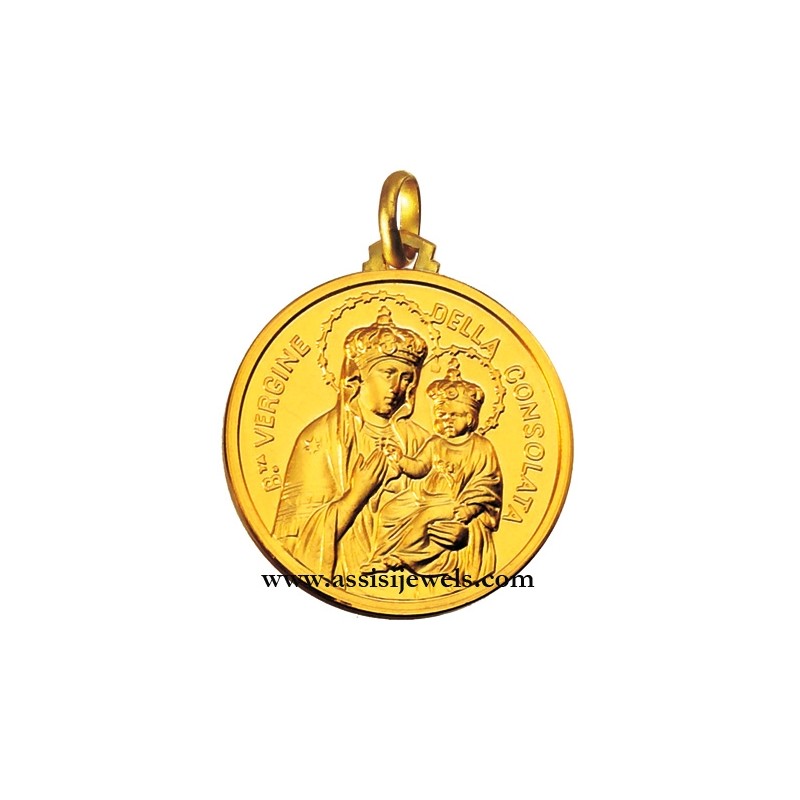 Medaglia Madonna consolata oro 18 kt