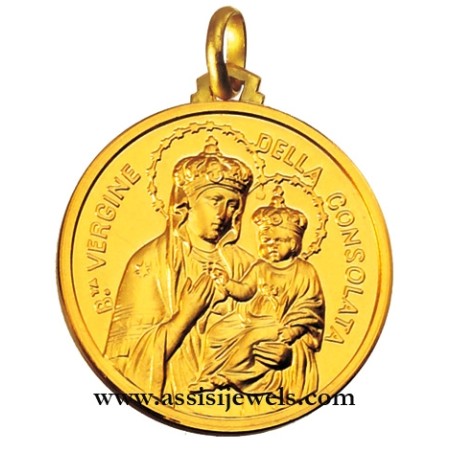 Medaglia Madonna consolata oro 18 kt