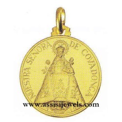 18 kt gold Virgin of Covadonga medal