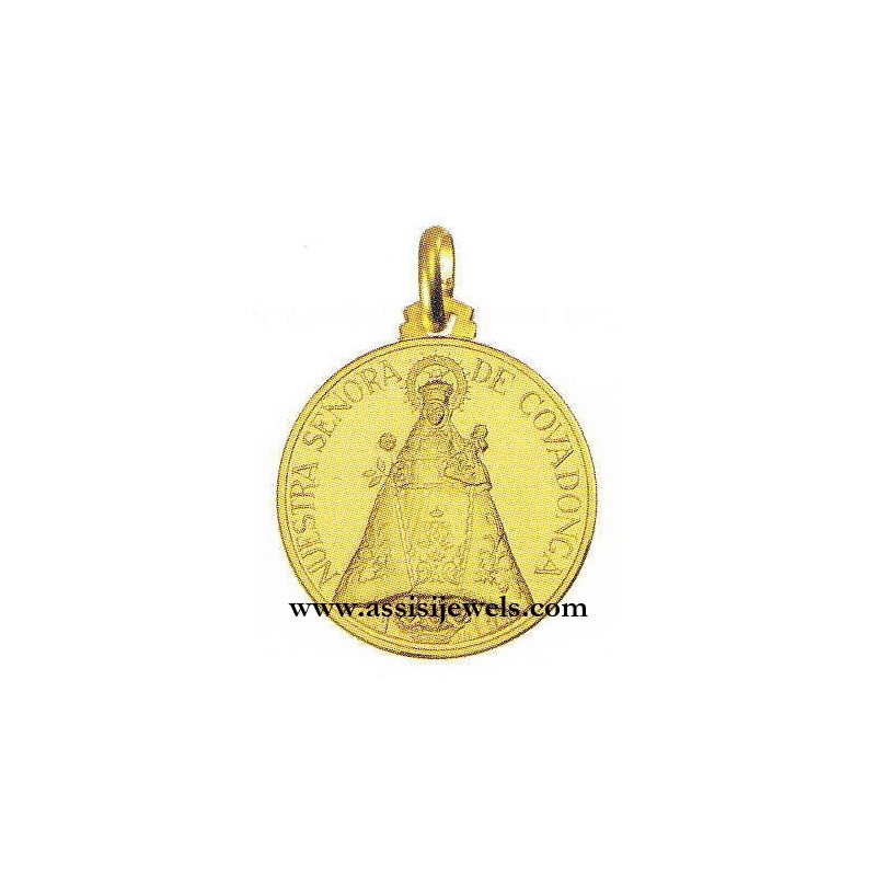 18 kt gold Virgin of Covadonga medal