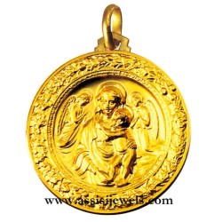 18 kt gold Madonna della robbia medal