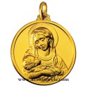 18 kt gold Our Lady of divine provvidence medal