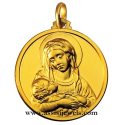 18 kt gold Our Lady of divine provvidence medal