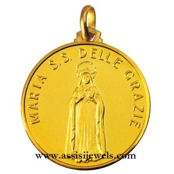 Medaglia Madonna delle Grazie oro 18 kt