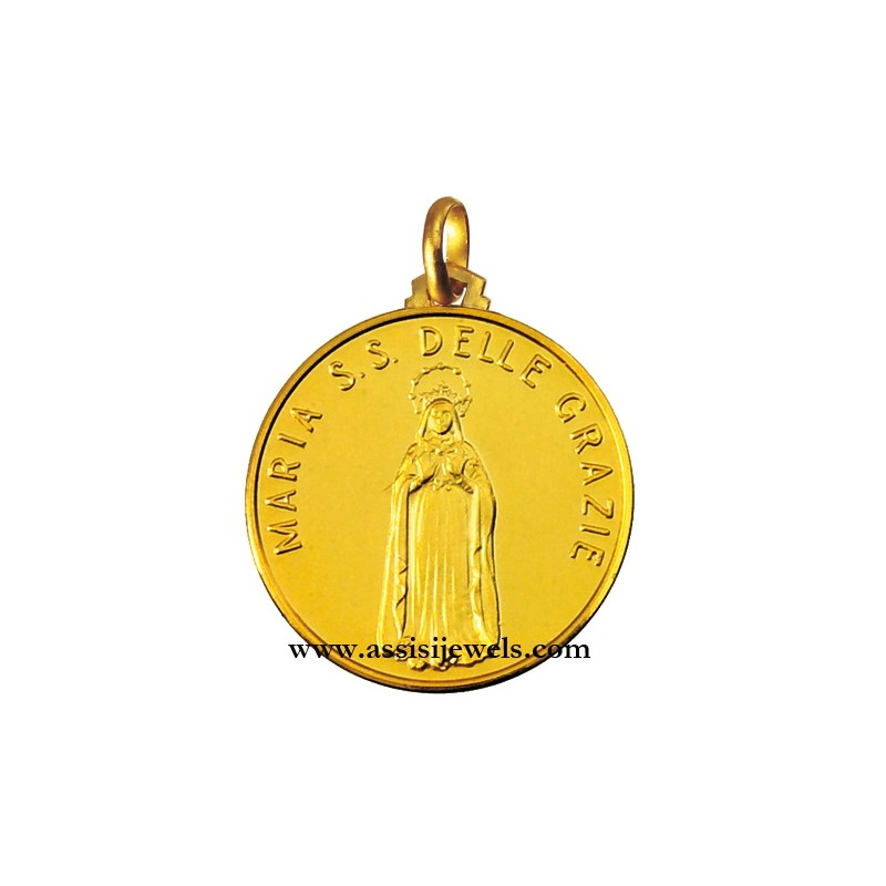 Medaglia Madonna delle Grazie oro 18 kt
