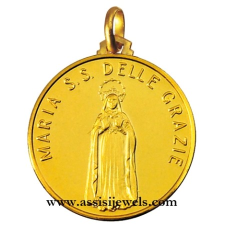 18 kt gold Virgin of the Grace medal