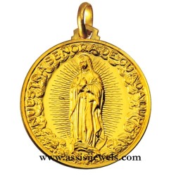 18 kt gold Madonna of Guadalupe medal