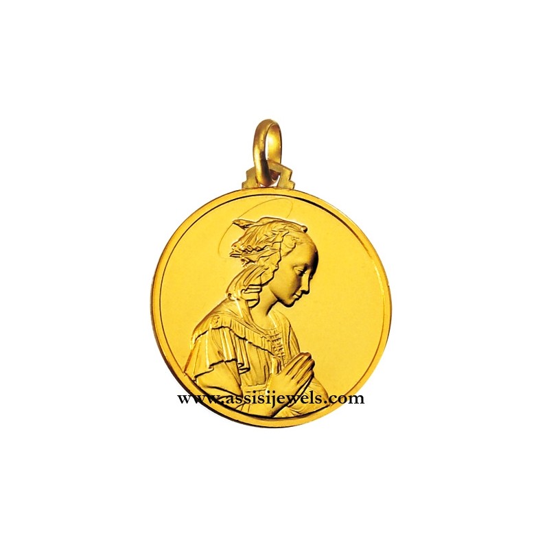 18 kt gold Madonna of the lippi medal