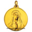 18 kt gold Virgin of Lourdes medal