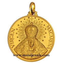 18 kt gold Madonna of Macarena medal
