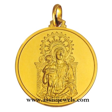 Medaglia Madonna del mantegna oro 18 kt