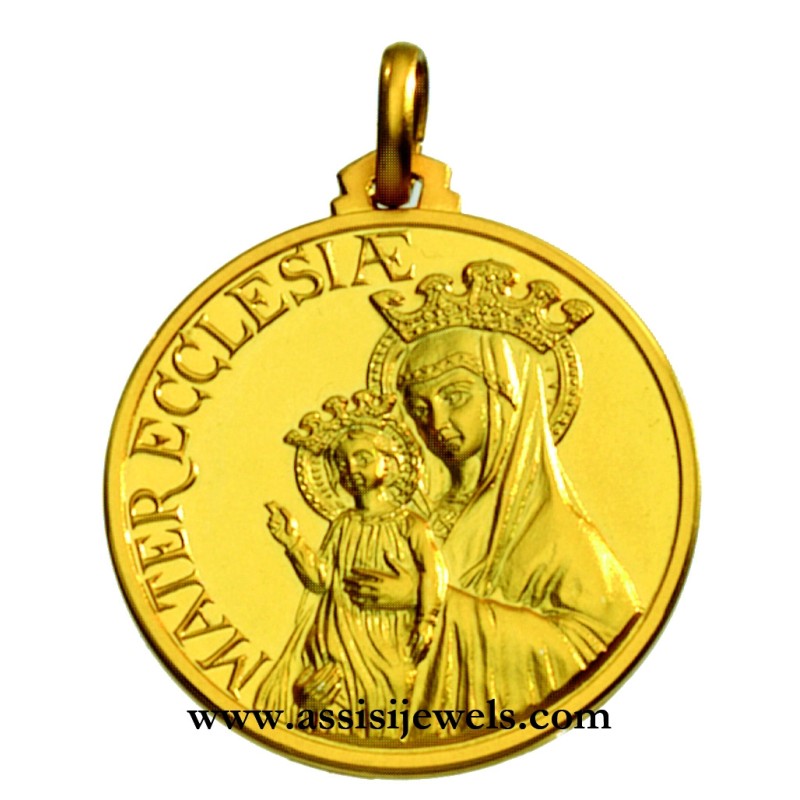 18 kt gold Madonna Mater Ecclesiae medal