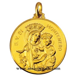18 kt gold Madonna of Montenero medal