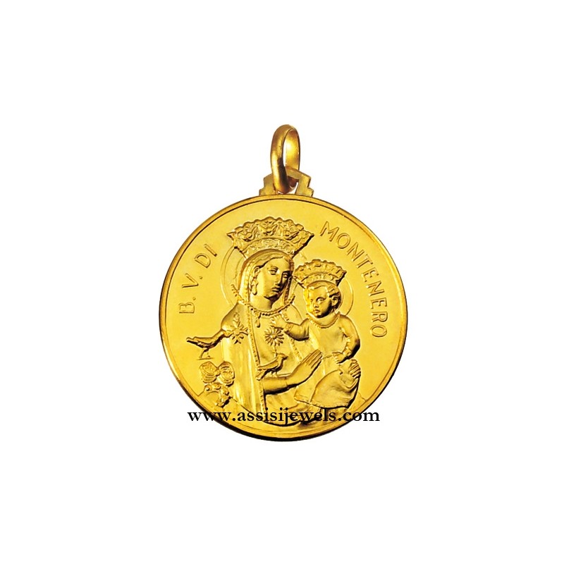 Medaglia Madonna di Montenero oro 18 kt