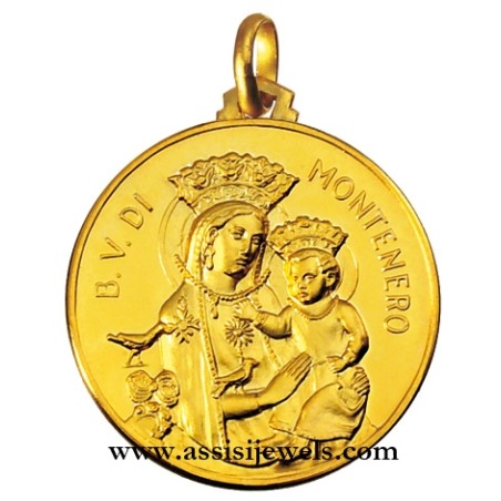 18 kt gold Madonna of Montenero medal
