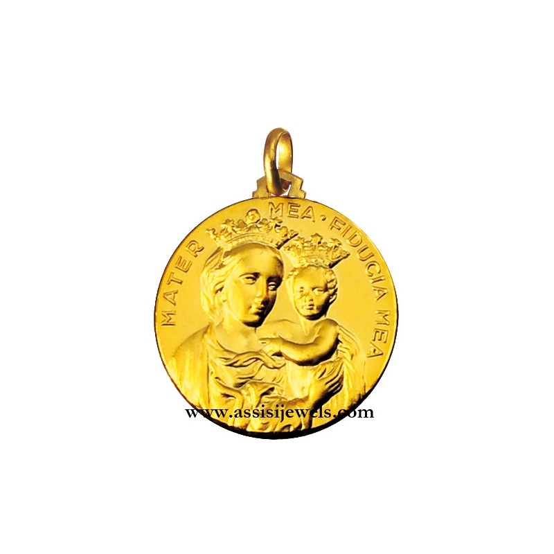 Medaglia Madonna Mater mea oro 18 kt