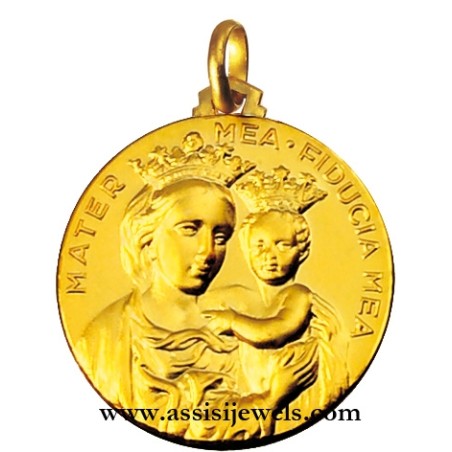 18 kt gold Madonna Mater mea medal