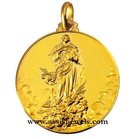 Medaglia Madonna del Murillo oro 18 kt