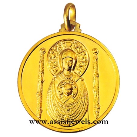 18 kt gold Madonna Nicopeia medal