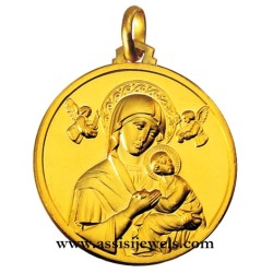18 kt gold Our Lady of Perpetual Help medal