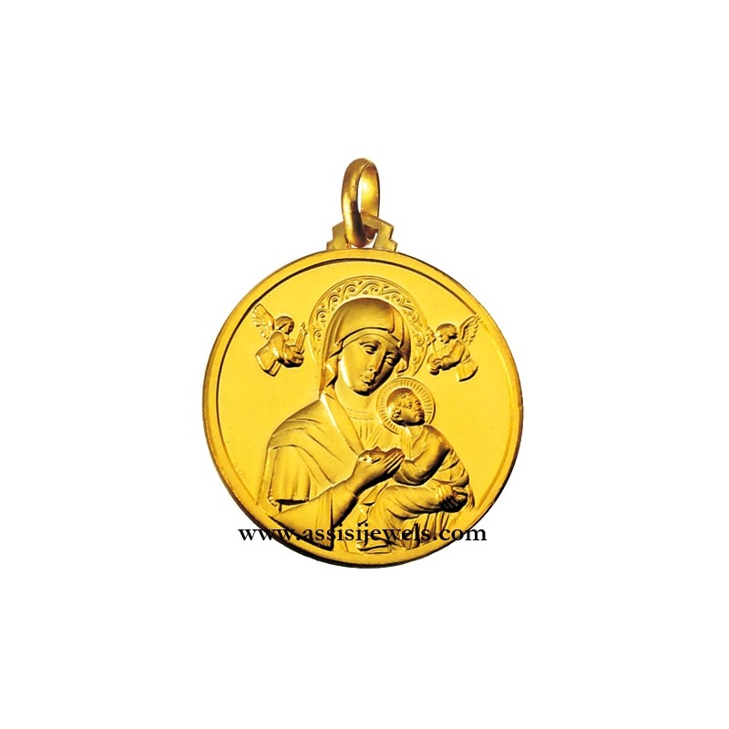 Medaglia Madonna Perpetuo Soccorso oro 18 kt