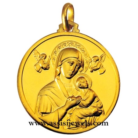 Medaglia Madonna Perpetuo Soccorso oro 18 kt