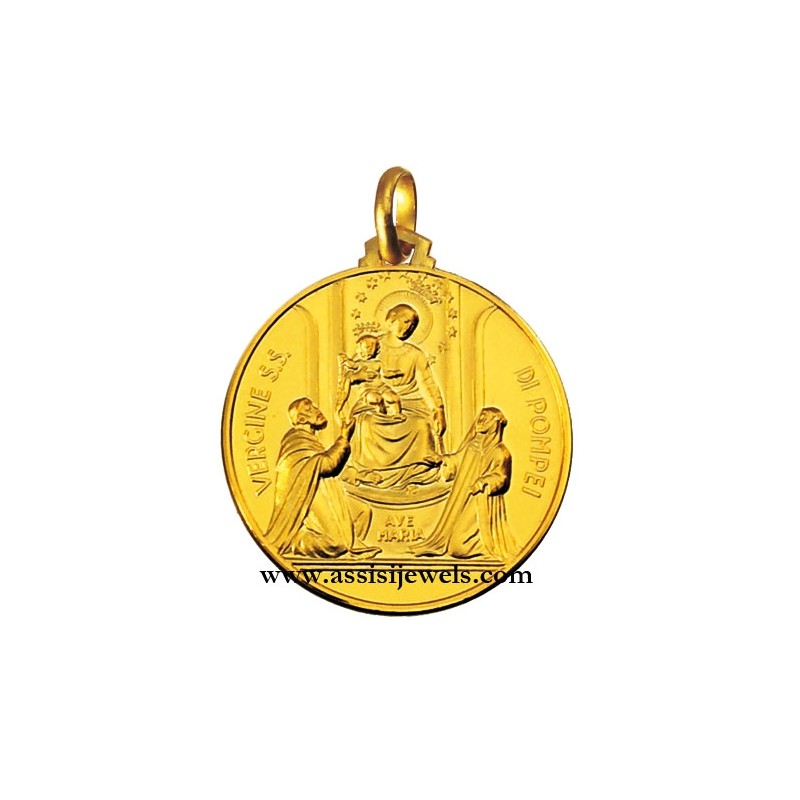 Medaglia Madonna di Pompei oro 18 kt