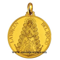 18 kt gold Madonna of Rocio medal