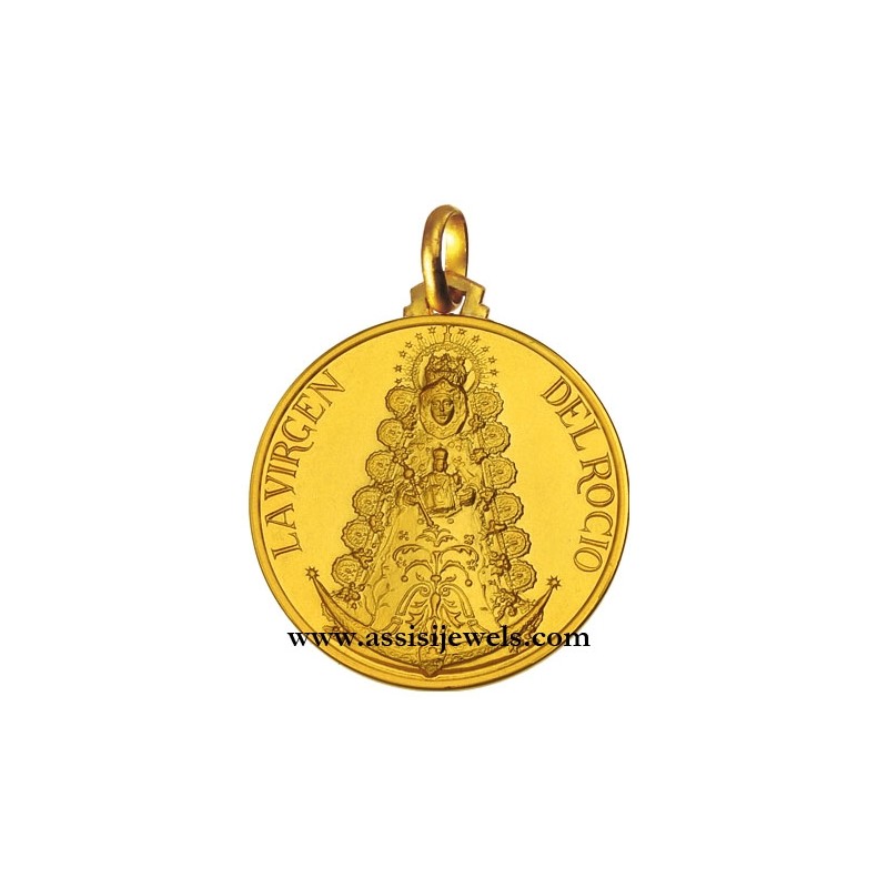 18 kt gold Madonna of Rocio medal