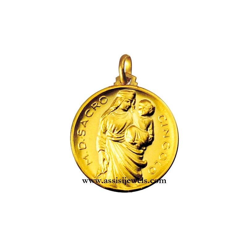 Medaglia Madonna del Sacro Cingolo oro 18 kt