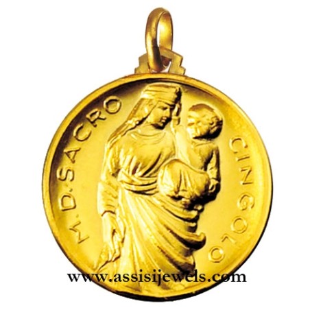 Medaglia Madonna del Sacro Cingolo oro 18 kt